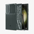 ACS05639 - Galaxy S23 Ultra Case Optik Armor in black showing the back with lens protector slot open